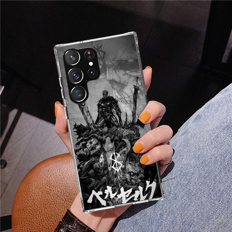 Black White G-Guts B-Berserks Phone Case For Samsung Galaxy S24 S25 Edge S26 Ultra S23 S22 S21 Plus S20 FE + Personalized Print