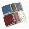 Monochrome Pearl Chiffon Square Scarf With Small Flower For Women