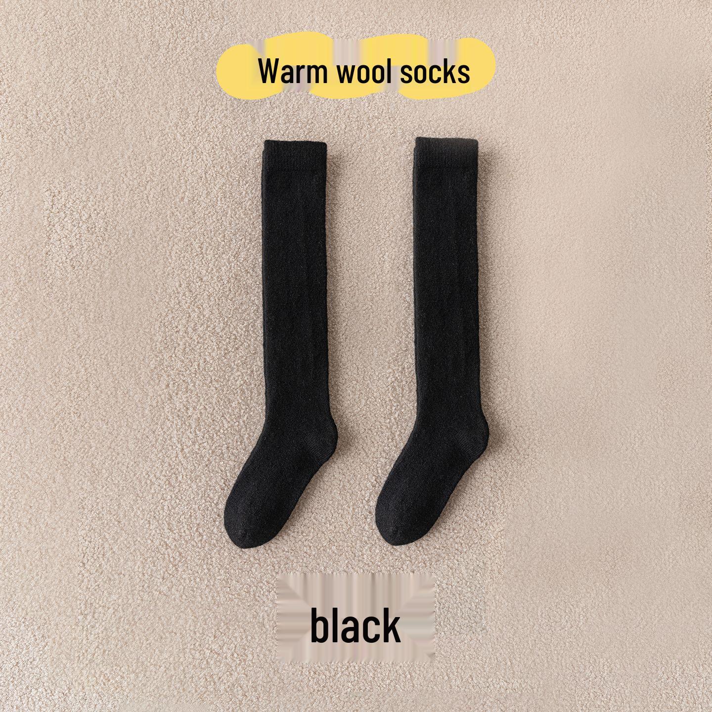 

2025 Autumn/Winter Korean Style Wool Over-the-Knee Socks for Boys & Girls - Extra Thick & Warm 22-25 (Ages 2-4)
