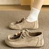 Korean Style Women Shoes Fashion Outdoor Casual Shoes Retro Suede Loafers High Quality Lace-up Sneakers for Women Zapatos Mujer
