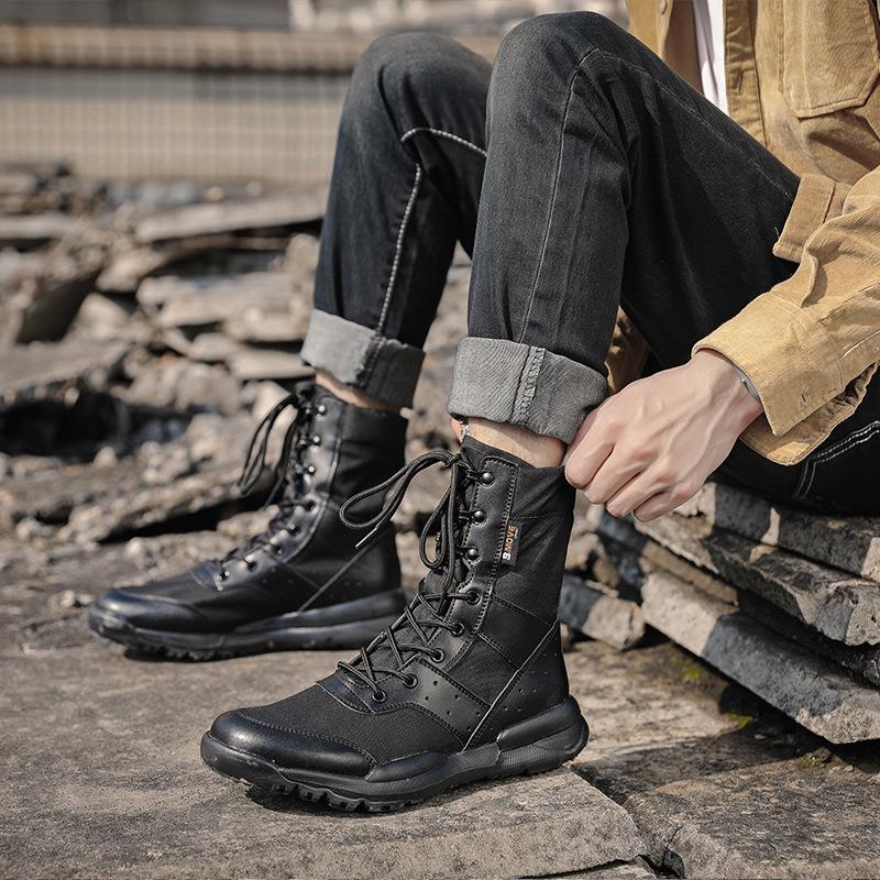 Men s Lightweight Breathable Summer Mesh Tactical Combat Boots 42