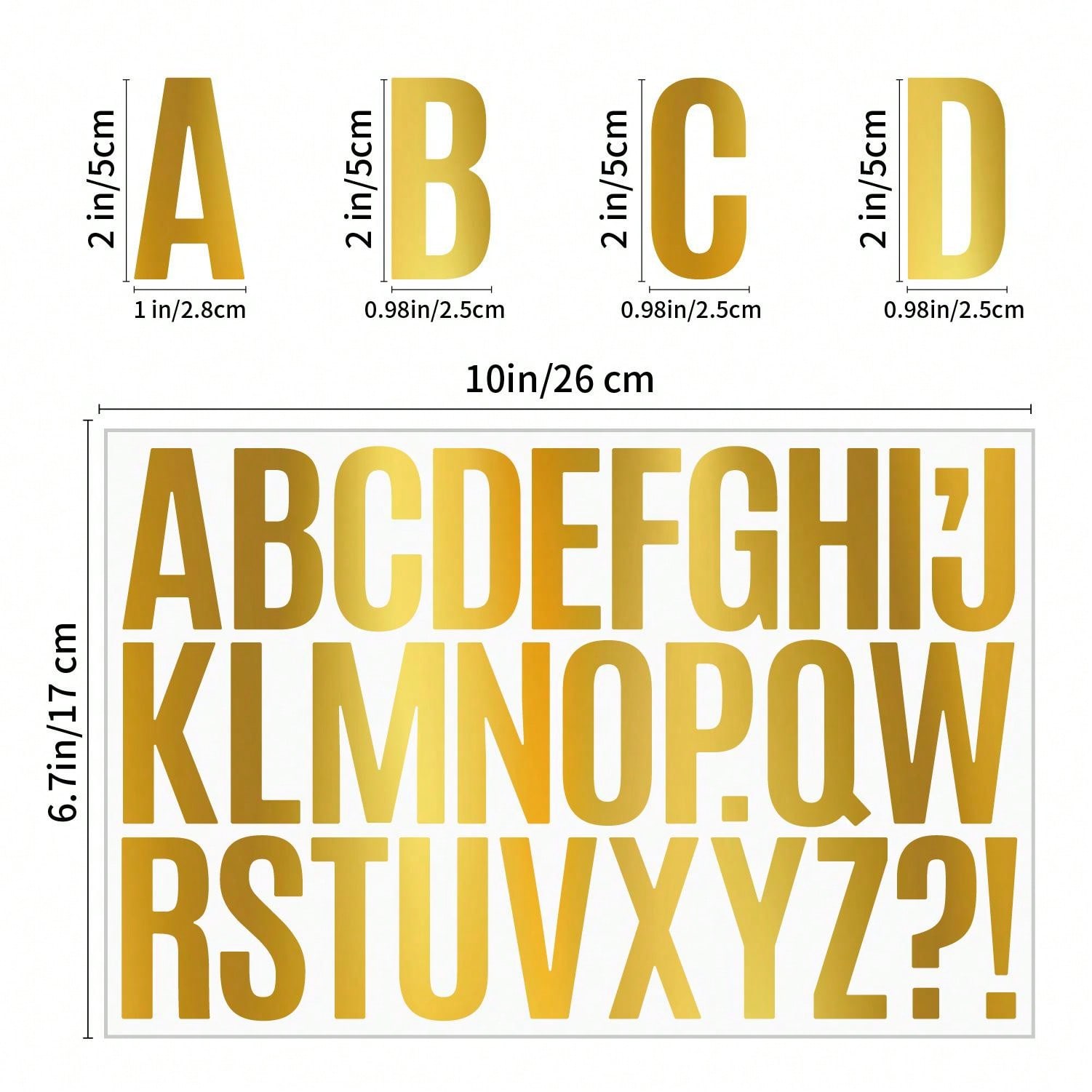 

5 Sheet Gold Number Letter Label Stickers for Birthday Party DIY Self-Adhesive Alphanumeric Symbol Gift Decoration Sticker 5pcs