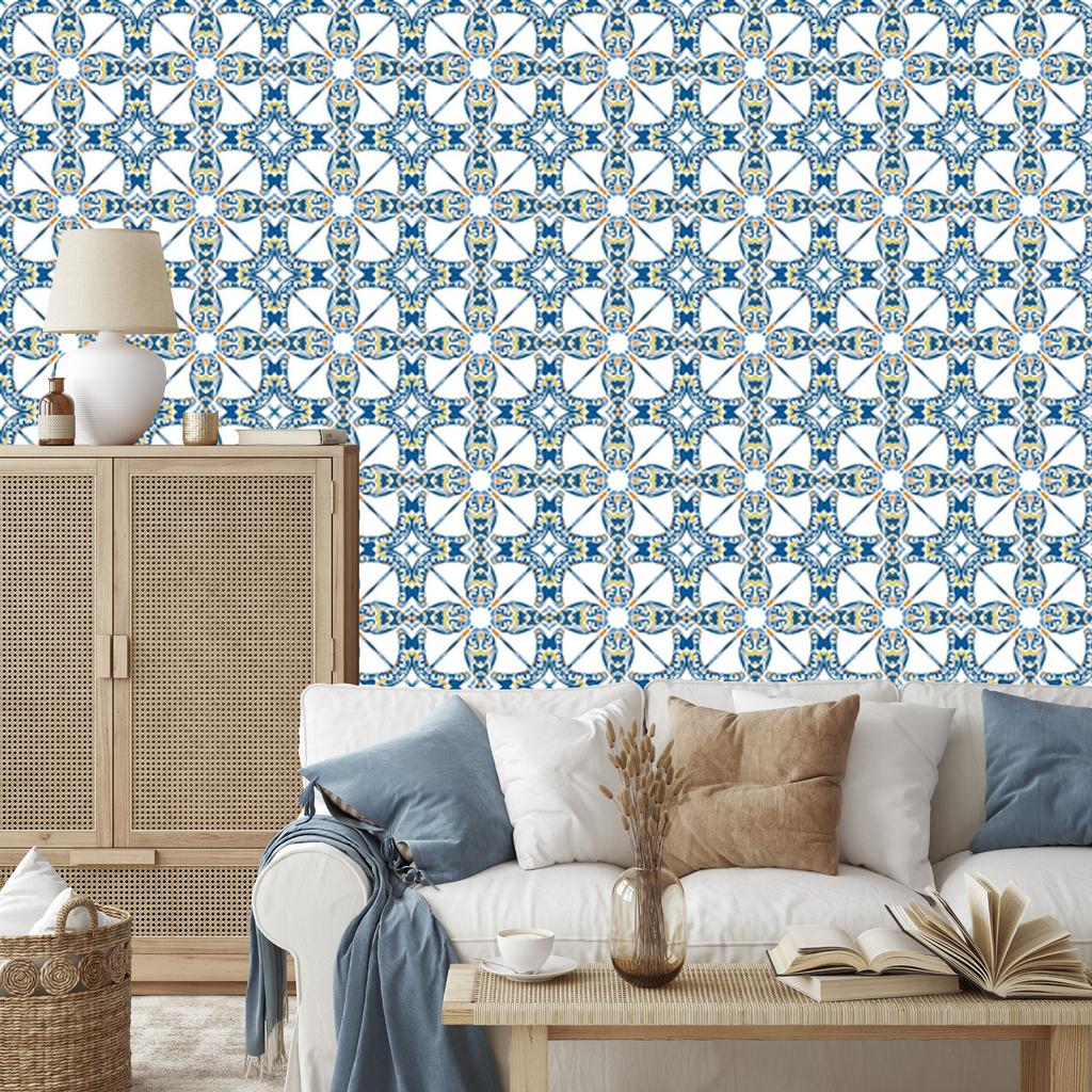 Colorful mosaic wallpaper in the Eastern style for the living room and bedroom 50x1000