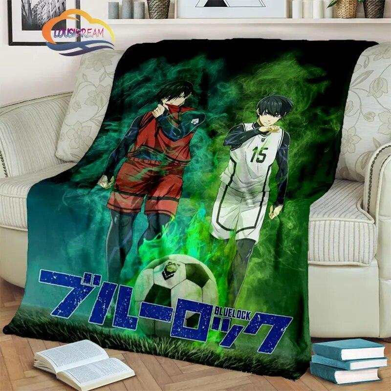 

Анімаційна ковдра BLUE LOCK Плед для дивана-ліжка Спальня Мультфільм Футбол Дитячий портативний подарунок для хлопчиків 180x230cm