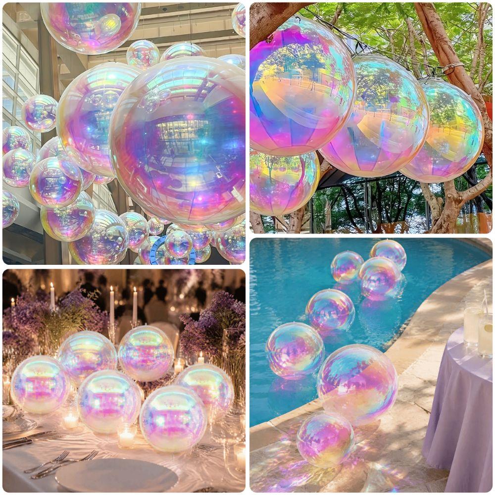 Regenbogen Holographisch Transparente Ballons 10/12/22/32/50 Zoll Aufblasbarer Ballon Event Geburtstag