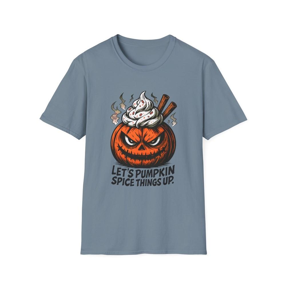 

Unisex Softstyle T-Shirt Sly Jack-O’-Lantern Pumpkin Cinnamon Halloween Fall XL
