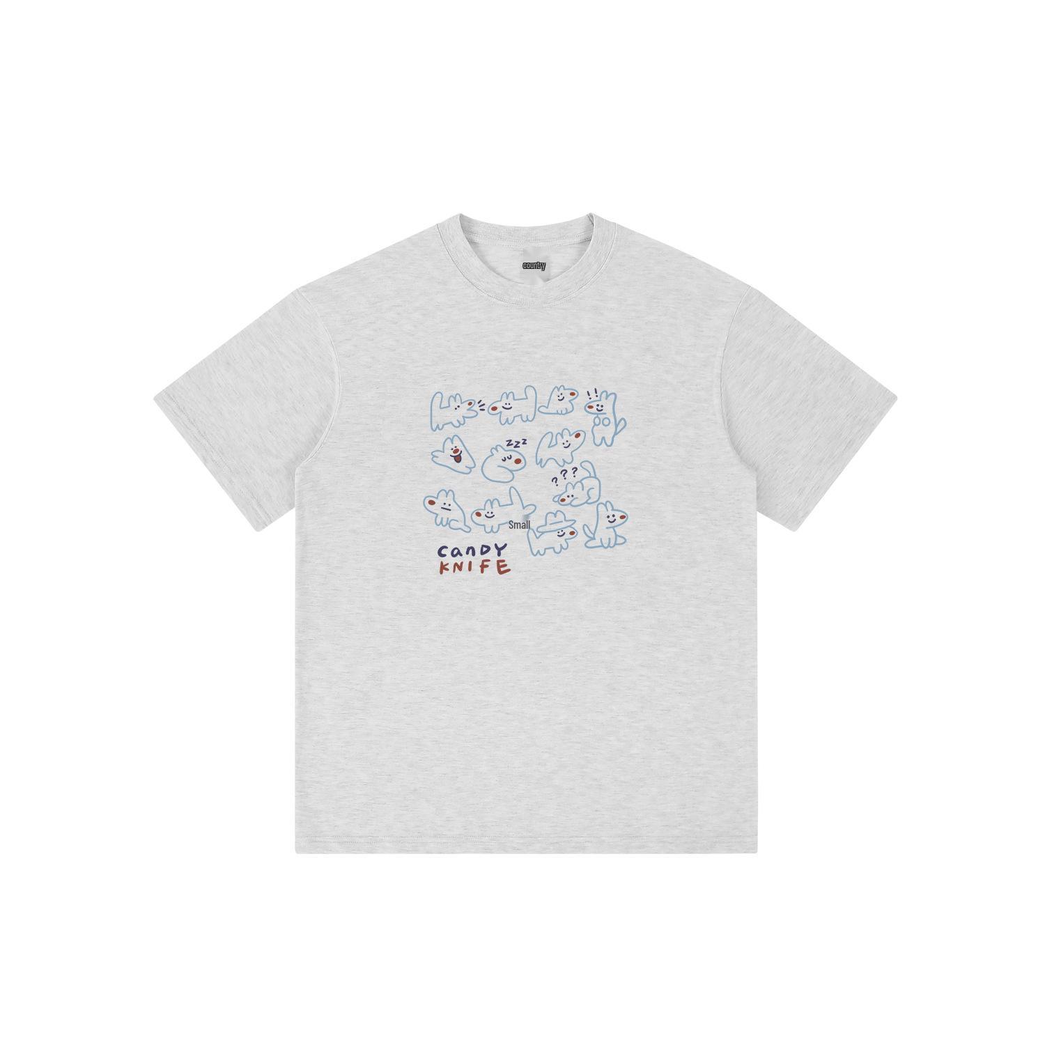 

Женская футболка с ретро-принтом, белая, хлопковая, с коротким рукавом M хизер серый