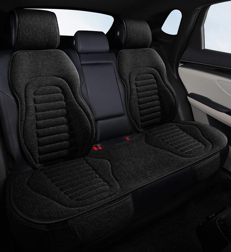 Universelles Vier-Jahreszeiten Leinen Autositzkissen - Atmungsaktiv, Halbumschließende Satteldecke für den Sommer