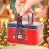 1Pc Tinplate Christmas Tin Box Diy Gift Handbags Biscuit Can Christmas Storage Box Kids Gift Candy Box Biscuit Can