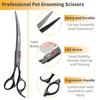 SANGELAR 7-calowe nożyczki do pielęgnacji zwierząt domowych Zakrzywione w górę i w dół Zakrzywione nożyce do pielęgnacji zwierząt Profesjonalne nożyczki zakrzywione dla psów Pielęgnacja sierści zwierząt Narzędzia dla fryzjerów