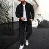 Men's Solid Color Long Sleeved Shirt And Trousers Casual Outdoor Sports Suit
