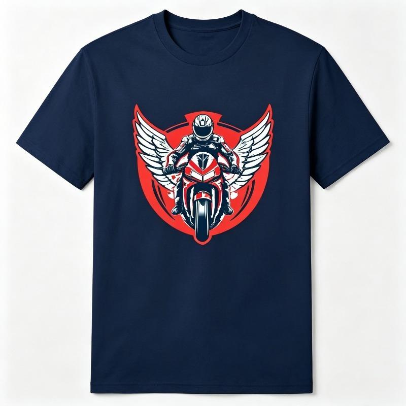 Summer Casual with Skull Rider Print Unisex Short Sleeve Oneck Tee Tops New Fashion Skull Motorcycle Print Tshirt Unisex Unisex