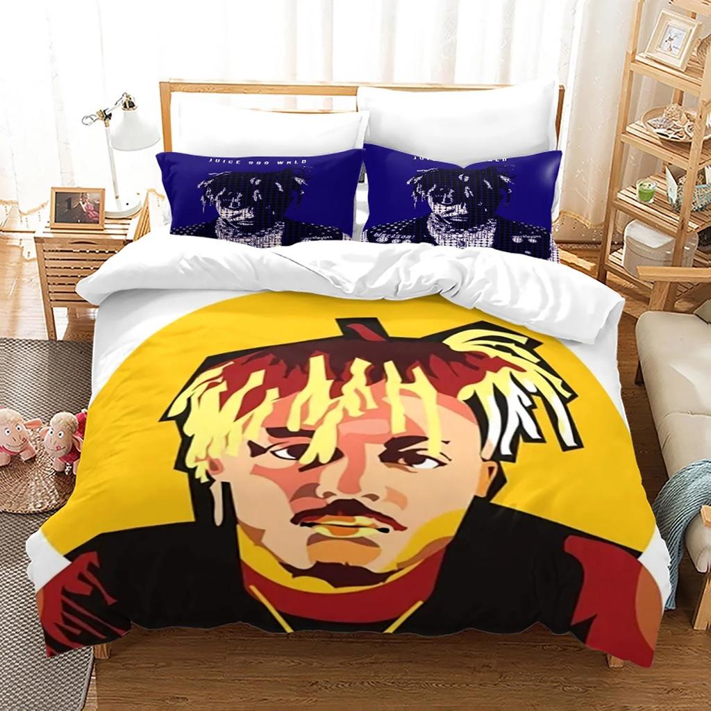 New Juice Wrld Bedding Set Single Twin Full Queen King Size Stars Juice Wrld Bed Set Aldult Kid Bedroom Duvetcover Sets 3D 018