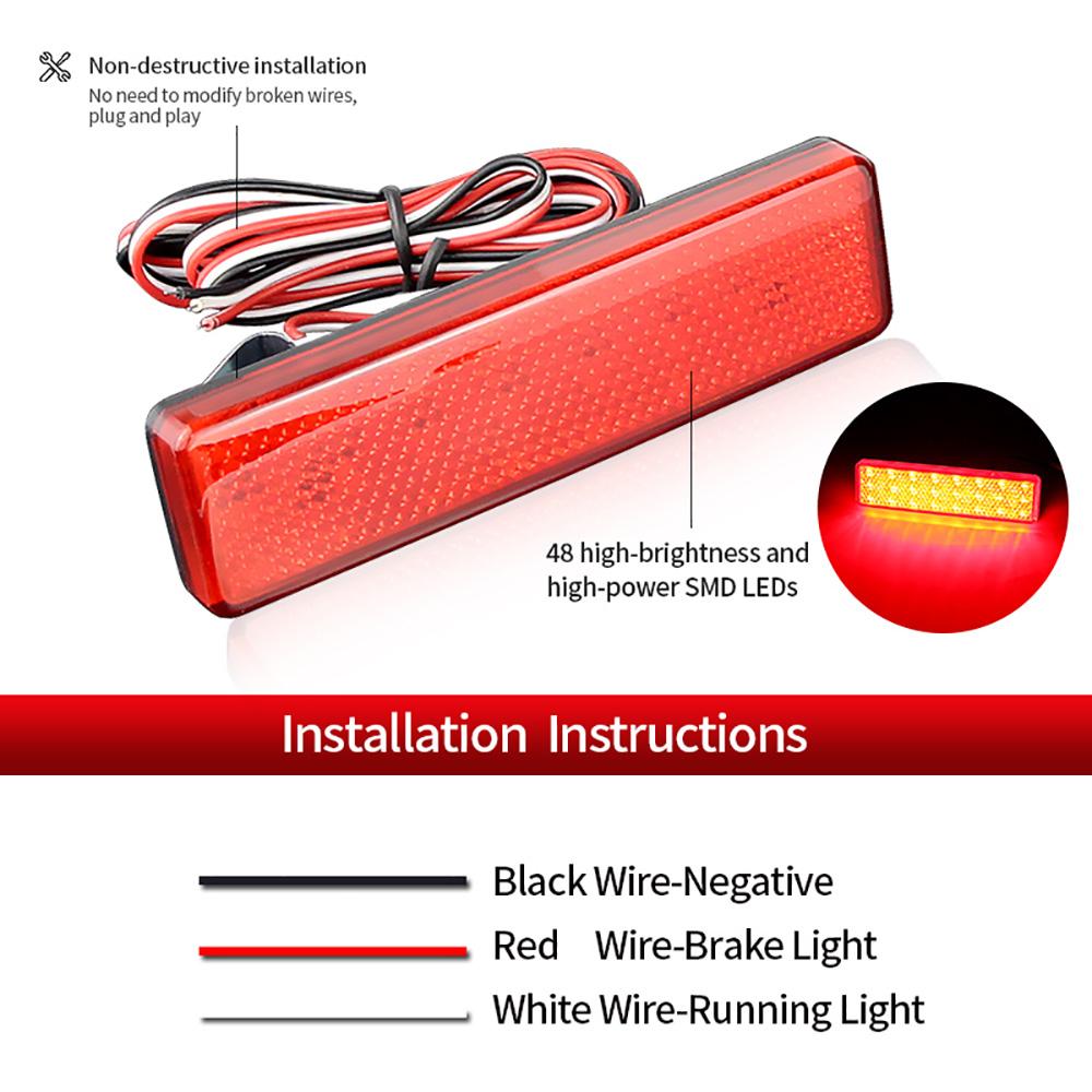 LED Rear Bumper Reflector Tail Light Red For Opel Vauxhall Vivaro Movano A Renault Master Trafic Nissan Primastar Car Accessory