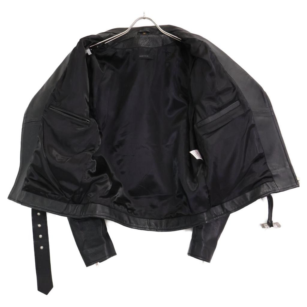 HIDEAWAYS [RHENIUM] Black cowhide double rider jacket Jacket 38 blackUsed