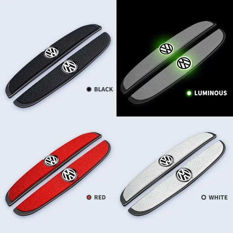 4pcs Rubber Bumper Strip Car Door Anti-Collision Emblem Sticker For VW GTI Polo Golf Passat Tiguan Arteon Touareg Taigo Caddy Zw7