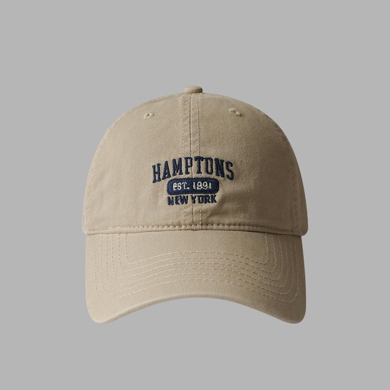 

New Embroidery Letter Baseball Cap Women Men Solid Color Adjustable Cotton Peaked Hats Unisex Hip Hop Long Brim Sunscreen Cap Adjustable