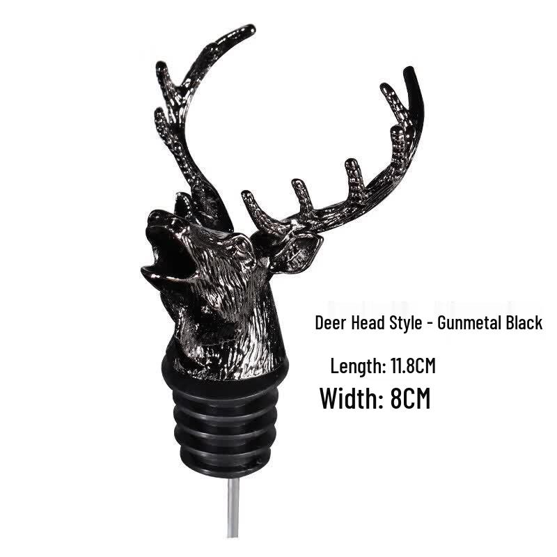 Stainless Steel Deer Head Liquor Pourer & Stopper