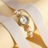 Ladies' Light Luxury Compact Hybrid Diamond Dot Scale Small Dial Pearl Steel Strip Quartz Watch