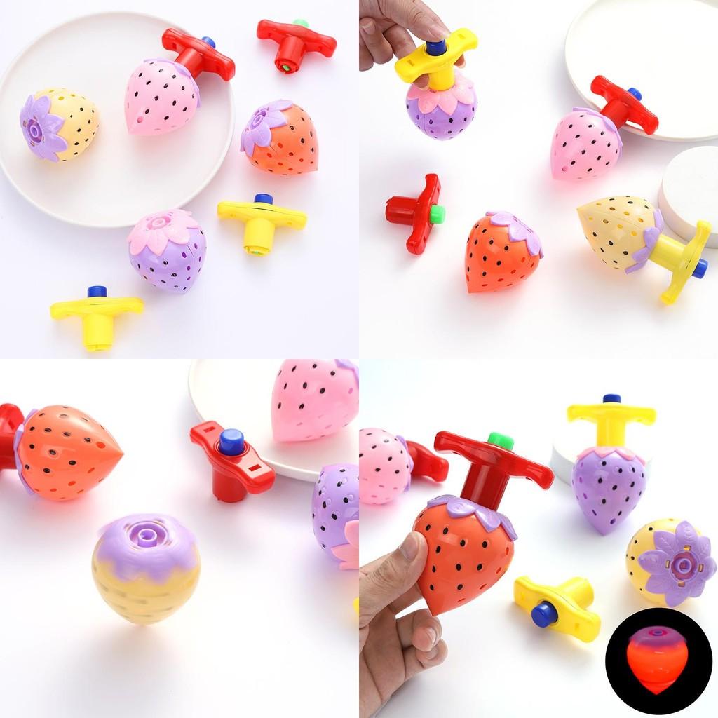 Kids Luminous Strawberry Gyroscope Set Made Of Plastic Perfect For Night Market And School