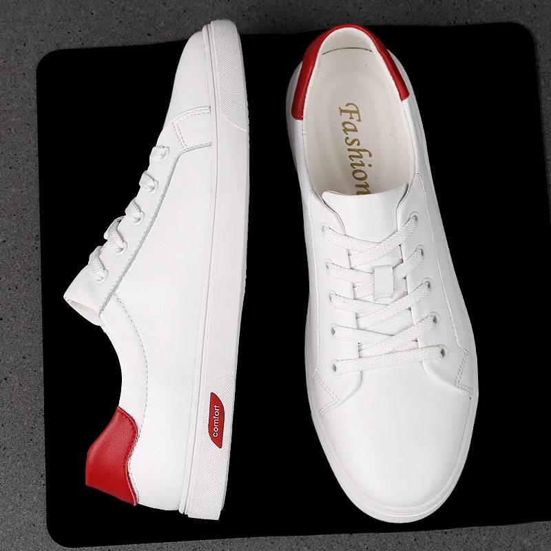 Høy Kvalitet Ekte Skinn Herresko Luksus Sneakers Menn Mannlige Flats Mote Merke Design Fottøy Fritidssko for Menn