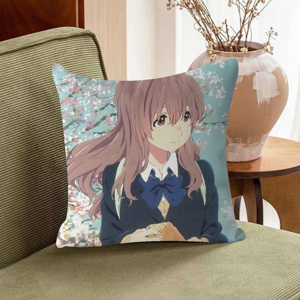 A S-Silent Voice Personalized Pillow Cover Kids Bedroom Wild Party Decor Pillowcase Kid Birthday Shower Gift