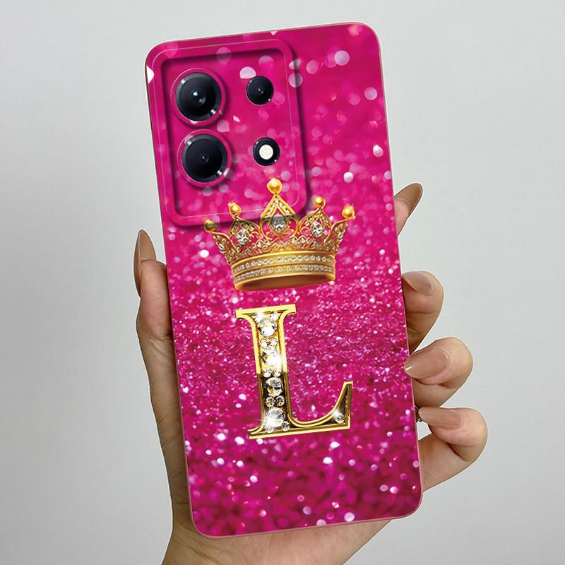 Dla Infinix Note 30 4G 5G Note30 Pro VIP 30i Modne Etui na Telefon z Inicjałami dla Pary Miękki Silikon TPU Osłona Ochronna na Obiektyw