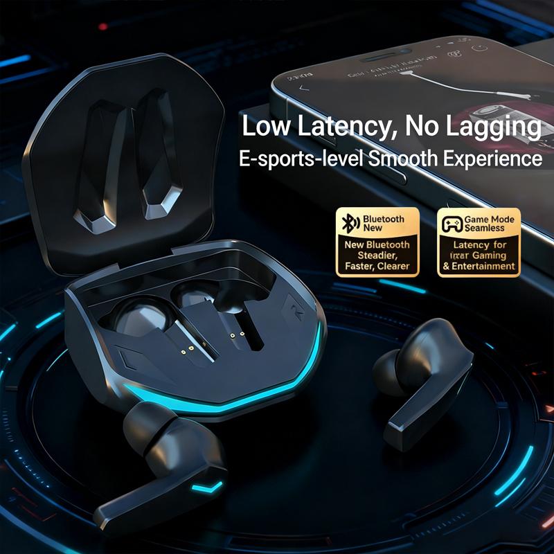 GM2 Pro TWS Bluetooth 5.3 Wireless Earphones with HD Call Mic Low Latency Game Headphones Music Sports Earbuds