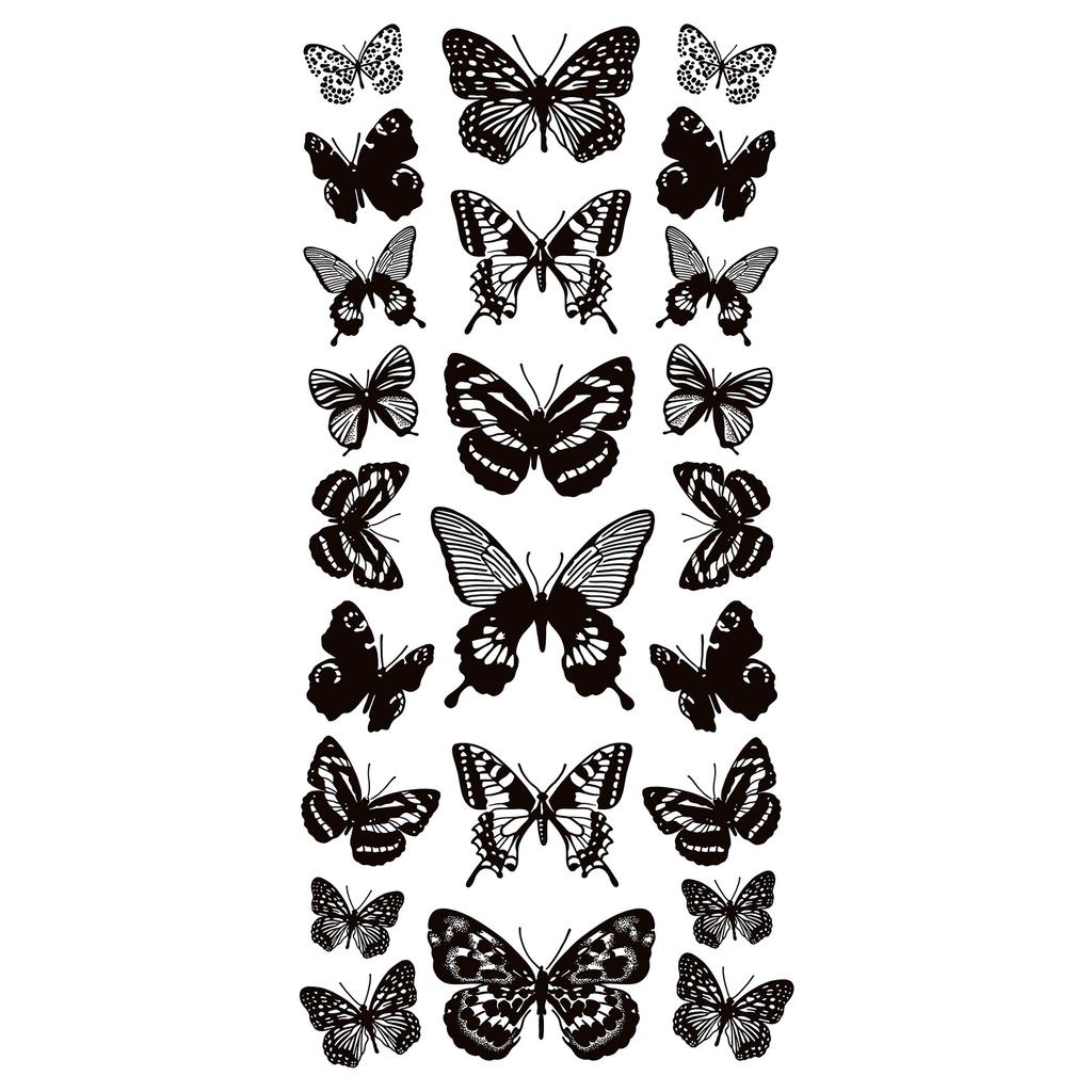Simple Personality Spice Girl Three-Dimensional Butterfly Flower Wicker Collarbone Arm Tattoo Sticker