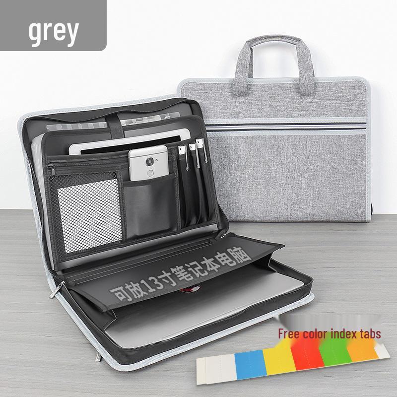 Waterproof 13-Grid A4 Accordion Document Bag: Multi-Layer, Handheld, Business Briefcase