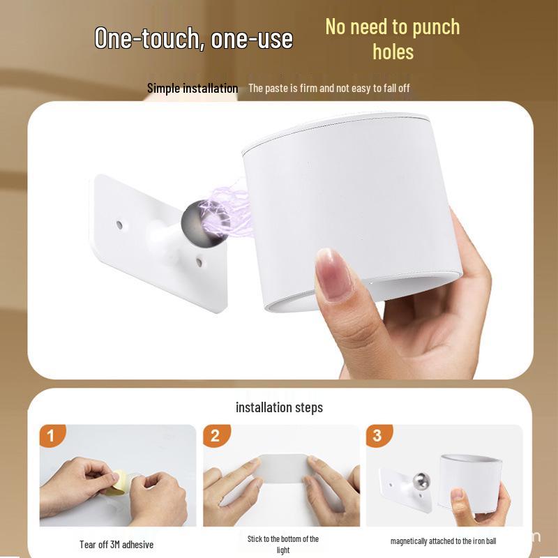 Rechargeable Wireless Magnetic Bedside Reading Light with Remote Control
