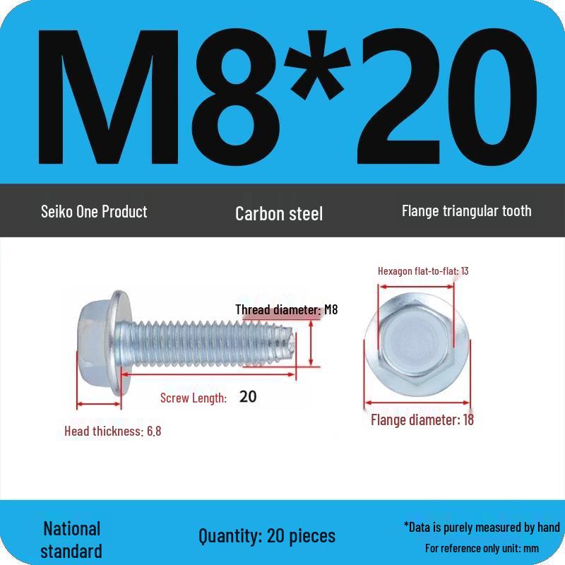 Grade 10.9 Galvanized Hex Flange Anti-slip Self-locking Triangular Thread Self-tapping Screw