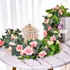 Artificial Rose Vine 16 Head Flowers Length 220cm False Green Plant Flower Vine Family Wedding Party Arch Decoration Flower Vine