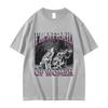 Marineblaues Kurzarm-T-Shirt mit "I'm Afraid Of Women" Wolf Meme Grafikdruck Für Fans von Internet-Humor