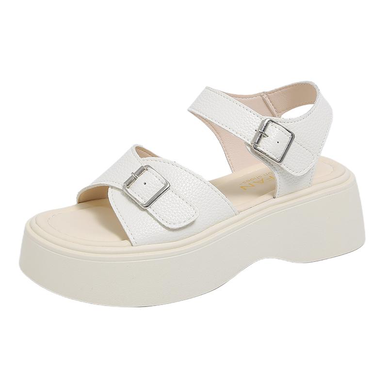 Fashion Aphixta Summer Cool Transparent Platform Shoes Women Sandals Height Increaming Buckle Thick Soled Beach Slides Plus Size 43