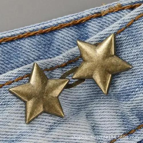 

Adjustable Tightener Waist Buckle For Jeans, No Sewing Required Butterfly Button Adjuster For Pants And Skirts Waist 45mm