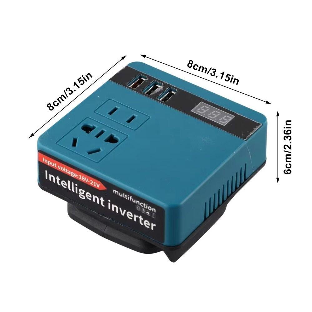 1 Stück 18V 20V auf 220V Batterie-Wechselrichter Multifunktional 120W Intelligenter Transformator Doppelstecker Haushalt Außenbereich Arbeitswechselrichter