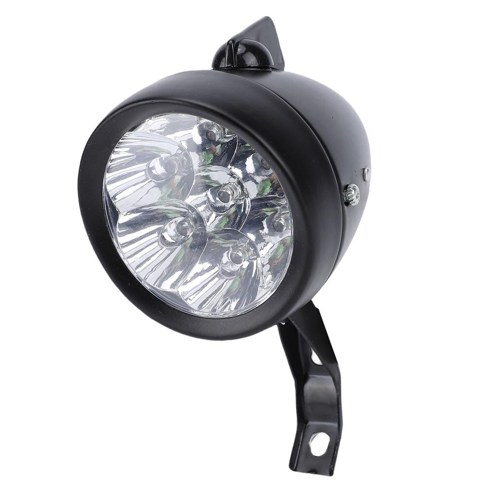 Vintage Front Light Retro Bike Front Lamp 6 LED Headlight with Bracket for Night Riding Cycling