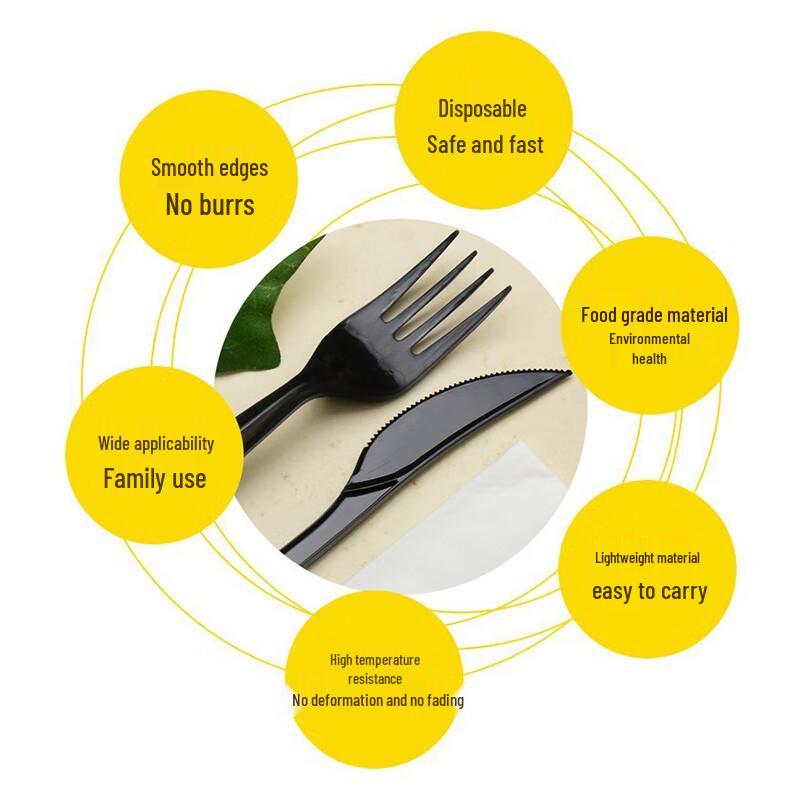 Disposable Plastic Cutlery Set with Napkin (50 Count)