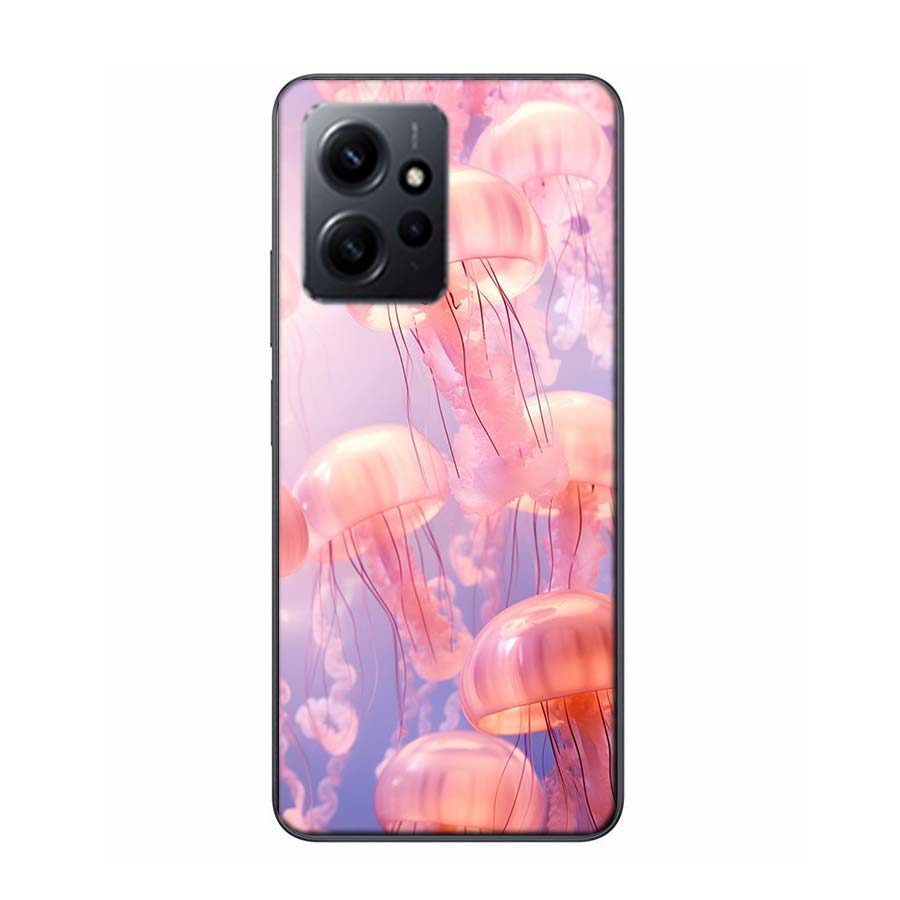 Enchanting Neon Jellyfish Phone Case For Redmi 12 13C 12C 15C 9 10 10C Note 13 Pro Plus 14 15 Pro 9T 9C 9A TPU Soft Cover Clear