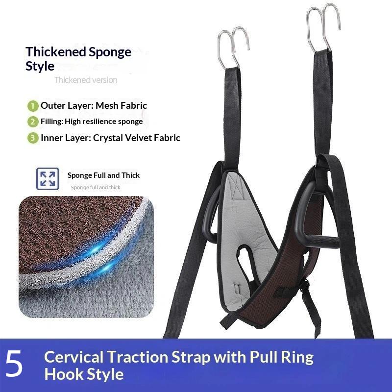 1Pcs Over Door Cervical Neck Traction Kit Breathable Mesh Adjustable Grips for Neck Pain Relief Daily Home Care