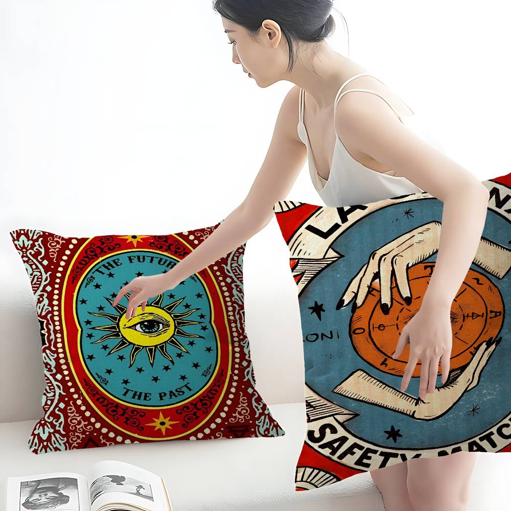 A-Abstract Eye Shapes Hand Moon Pillow Cover Sofa Cushion Cover Home Room Decoration Children Gift