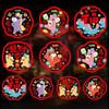 10pcs Cartoon New Year Blessings Window Sticker Chinese New Year Door Stickers  Window Decoration