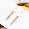 Long Star Earrings Female Temperament Five-Star Pendant Earringssimple Luxury Wedding Party Star Earrings Girl Jewelry Gifts