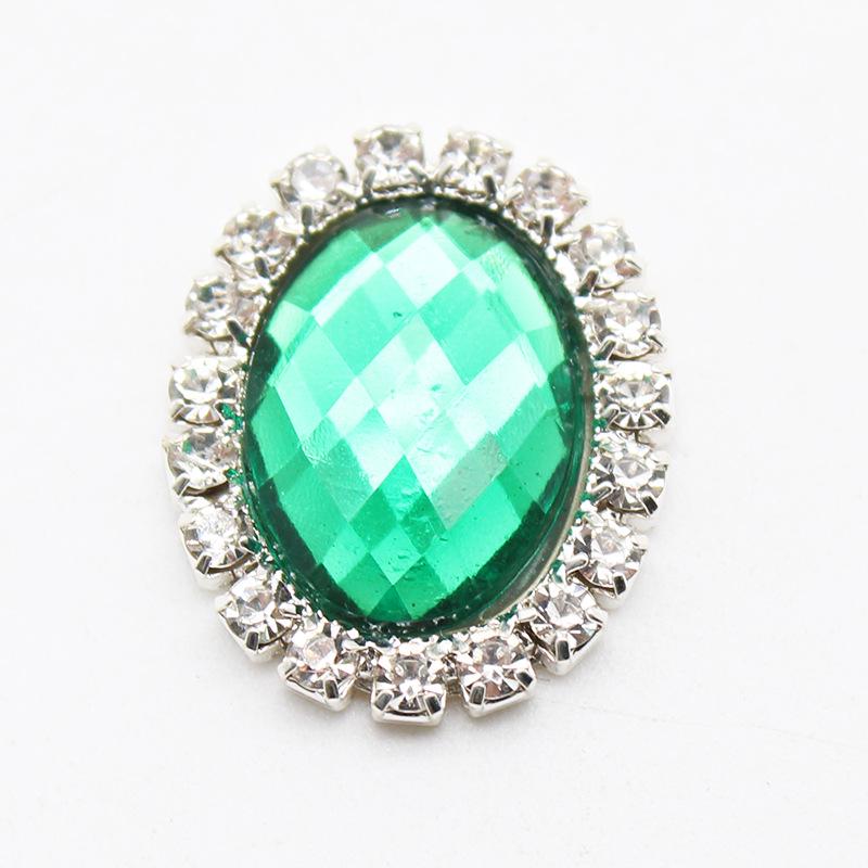 20x24mm Oval Acrylic Rhinestone Flatback Buttons for Handmade Jewelry and DIY Clothing Accessories