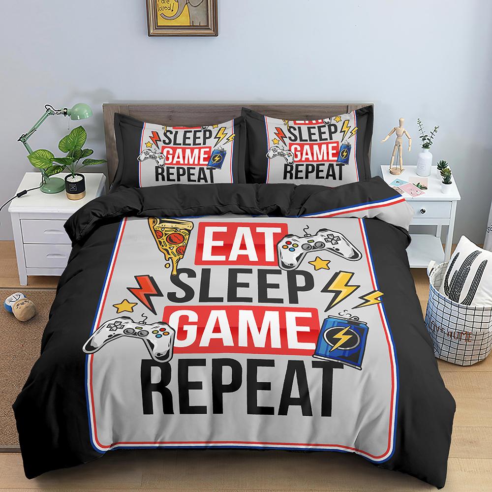 3D Design Gamepad Printed Bed Ensemble Gaming Theme Comforter Cover Microfiber Fabric Fabric Quilt Cover Queen Size King Dimension Size Polyester
