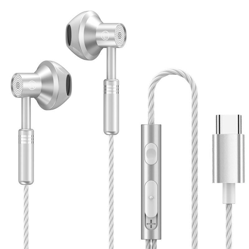 NEW 9D Surround Sound Earphones Metal Type C&3.5mm Headset In-ear Gamer Headphones Wired Control Earbuds for Samsung With HD Mic