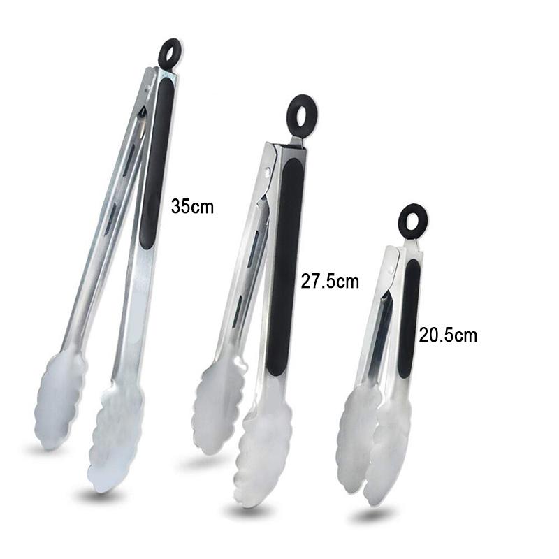 Extra Long Stainless Steel BBQ Tongs Salad Food Clips Bread Pasta Serving Tongs Non-Stick Kitchen Cooking Tools