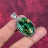 Green Copper Turquoise Pendant, 925 Solid Sterling Silver Jewelry, Gemstone Pendant, Gift For Her Handmade Dainty Jewelry