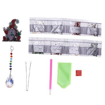 Diamond Painting Pendant Exquisite DIY Hand Made Crystal Wind Chime Diamond Painting Ornaments Gift